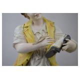 Vintage Porcelain Figural Table Lamp, 51 Inch