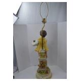 Vintage Porcelain Figural Table Lamp, 51 Inch