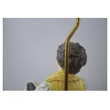 Vintage Porcelain Figural Table Lamp, 51 Inch