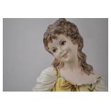Figural Table Lamp Girl Reading Book Porcelain Sculpture 51in.
