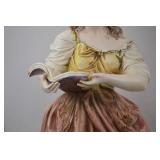 Figural Table Lamp Girl Reading Book Porcelain Sculpture 51in.