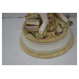 Figural Table Lamp Girl Reading Book Porcelain Sculpture 51in.
