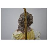 Figural Table Lamp Girl Reading Book Porcelain Sculpture 51in.