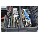 Hand tool lot in Hart rolling toolbox with Stanley screwdriver