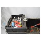 Hand tool lot in Hart rolling toolbox with Stanley screwdriver
