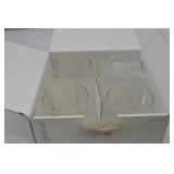 4 stemless wine glasses