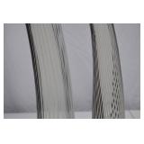 Modern Black and White Striped Glass Vase Pair, 21in & 16in