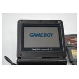 Game Boy Advance SP Console with Charger, Case, and 4 GBA Games