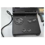 Game Boy Advance SP Console with Charger, Case, and 4 GBA Games