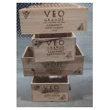 Set of 4 Veo Grande Wooden Wine Crates