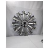 Rustic Metal Windmill Wall Clock
