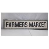 Farmhouse Style Farmers Market Wall Sign with Metal Frame