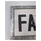 Farmhouse Style Farmers Market Wall Sign with Metal Frame