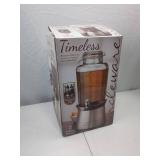 Timeless 2-Gallon Beverage Dispenser with Galvanized Base
