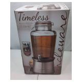Timeless 2-Gallon Beverage Dispenser with Galvanized Base