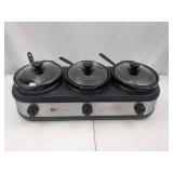 TRU 3 x 2.5 Quart Slow Cooker Buffet Server with Spoons