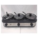 TRU 3 x 2.5 Quart Slow Cooker Buffet Server with Spoons