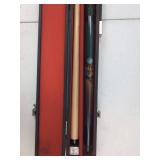 Camel pool cue stick with case and chalk