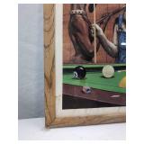 Eight Ball Corner Pocket Framed Dog Pool Art Print 21x17.5in