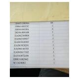 Manifested Pallet #6 - Part Numbers and Quantities