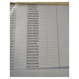 Manifested Pallet #7 - Part Numbers and Quantities