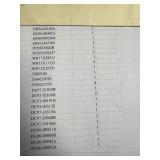 Manifested Pallet #8 - Part Numbers and Quantities