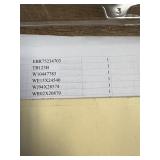 Manifested Pallet #8 - Part Numbers and Quantities