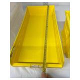 Lot of 8 Mixed Extra Large 34" Long Size Stackable Akrobins & Quantum Hulk Storage Bins - Various Sizes for Versatile Organization and Durable Storage Solutions - Dusty But Great Condition!