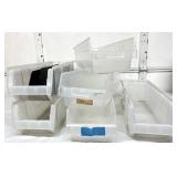Lot of 6 Akro-Mils 30084 24" Storage Bins & Quantum Hulk – Stackable Plastic Storage Bins Made in the USA – Versatile Organization Includes Some Subdividers - Great Condition!