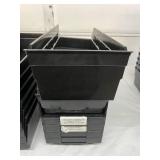 Lot of 13 Uline S-13400 Storage Bins – Stackable Long Lasting Plastic Storage Bins Made in the USA – Rear notch allows bins to slide & hang open on Shelf Bin Organizers - Great Condition! 7" x