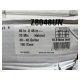 1 NEW Case (150 each) Novolex Z8048UN 40-45 Gal Heavy-Duty High-Density Flatpack Can Liners – 40″×48″ Tear-Resistant, Strong Load Capacity, Fits Large Cans/Drums
