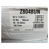 1 Case (150 each) NEW Novolex Z8048UN 40" x 48" 40-45 Gallon Heavy Duty High Density Flatpack Can Liners