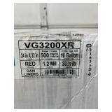 1 Case (500 each) NEW Novaplus VG3200XR 24" x 32" 16-Gallon Heavy Duty 1.2 Mil Trash Can Liners - Red
