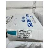 1 Case (100 each) NEW Novaplus VP5540XC 44" x 55" 56-Gallon Extra Extra Heavy Duty 1.5 Mil Trash Can Liners - Clear - Corner Of Box Damaged