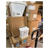 Whole Pallet Filled with New In Box Items!  Highlights - Toilet Paper, Lab Coats, New In Box Heating Pads, Uline Sleeve Protectors, AHP Diversey Oxivir TB Wipes ++ *Must take all!