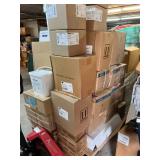 Whole Pallet Filled with New In Box Items!  Highlights - Toilet Paper, Lab Coats, New In Box Heating Pads, Uline Sleeve Protectors, AHP Diversey Oxivir TB Wipes ++ *Must take all!