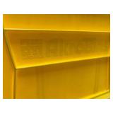MSRP $350 Used Akro-Bin Super-Size Stacking Bins – 5 Bins in Yellow & Clear, Model 30-288 – 23.875"L x 16.5"W x 11"H, Strong 300 lb Capacity, Space-Saving, Perfect for Garage, Workshop, or Warehou