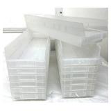 Lot of 13 Akro-Mils 24″ Long Shelf Bins – Clear Durable Industrial-Grade Plastic, Approx 24"L x 6"W x 4"H – Waterproof, Grease & Oil Resistant, Works with Standard Wire or Steel Shelving, Pe