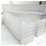 Lot of 13 Akro-Mils 24″ Long Shelf Bins – Clear Durable Industrial-Grade Plastic, Approx 24"L x 6"W x 4"H – Waterproof, Grease & Oil Resistant, Works with Standard Wire or Steel Shelving, Pe