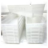 Lot of 13 Akro-Mils 24″ Long Shelf Bins – Clear Durable Industrial-Grade Plastic, Approx 24"L x 6"W x 4"H – Waterproof, Grease & Oil Resistant, Works with Standard Wire or Steel Shelving, Pe