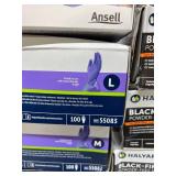 MSRP $350 = 13 boxes - 1400 gloves Total NEW Mixed Brand Nitrile Gloves M &Mostly L - Microflex, Curaplex,**Halyard Black-Fire