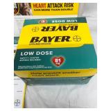 1 Box NEW 12 (32 Count) Bottles Bayer 81 mg Low Dose Safety Coated Aspirin Regimen Pain Reliever Samples - Coupons Included