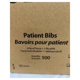 1 Case (500 each) NEW Braval 143-7771 Single-Use 2-Ply Tissue + 1-Ply PE Patient Bibs - Blue