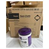 MSRP $150 = 1 Case (12 containers per case) NEW PDI Q55172 6" x 6.75" Super Sani-Cloth Germicidal Disposable Wipes - Large Canisters