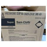 MSRP $150 = 1 Case (12 containers per case) NEW PDI Q55172 6" x 6.75" Super Sani-Cloth Germicidal Disposable Wipes - Large Canisters