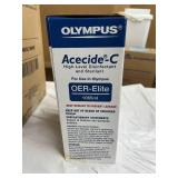MSRP $300 NEW Olympus 1065mL Acecide-C OER-Elite High-Level Disinfectant and Sterilant -peracetic acid-based (PAA) chemical germicide designed for the Olympus OER-Elite endoscope reprocessor Box Has W