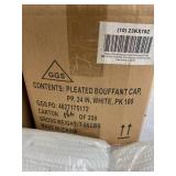 2+ Cases (1000 each per case) NEW PK-100 24" Pleated Bouffant Cap - White - For Industrial, Lab Use and Food Processing