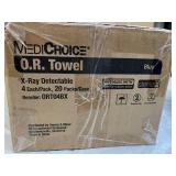 MSRP $100 = 1 Case (80 each) NEW MediChoice ORT04BX Sterile X-Ray Detectable O.R. Towel - Blue