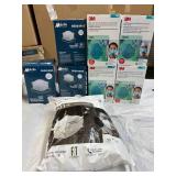 Lot of NEW Mixed Brand Disposable Particulate Respirators and Surgical Mask (Makrite, 3M)