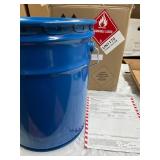 NEW In Open Box Blue Metal Drum With Sealed Lid - Seems Empty Vessel...